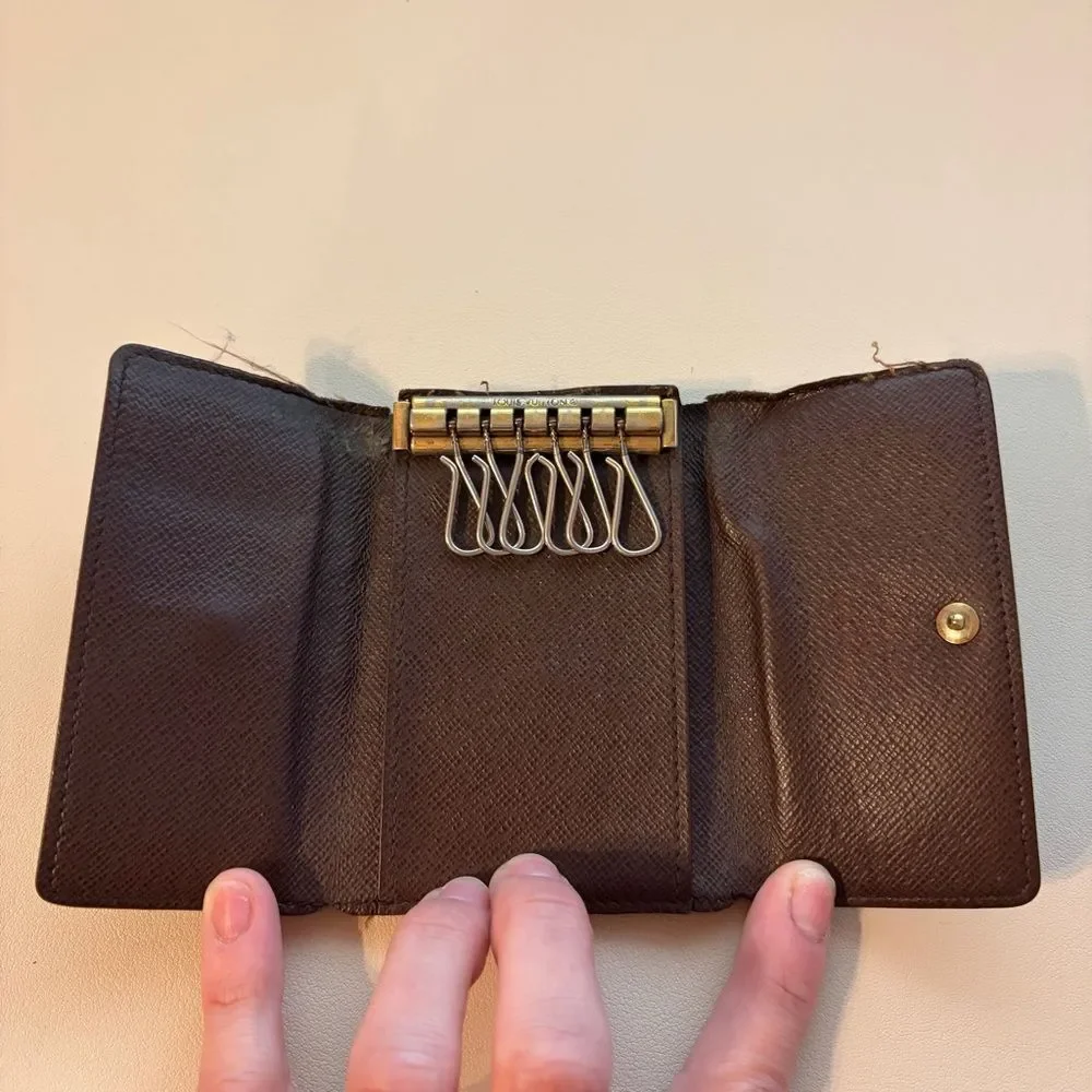Louis Vuitton Damier Ebene 6 Key Holder Wallet - Brown and Dark Brown